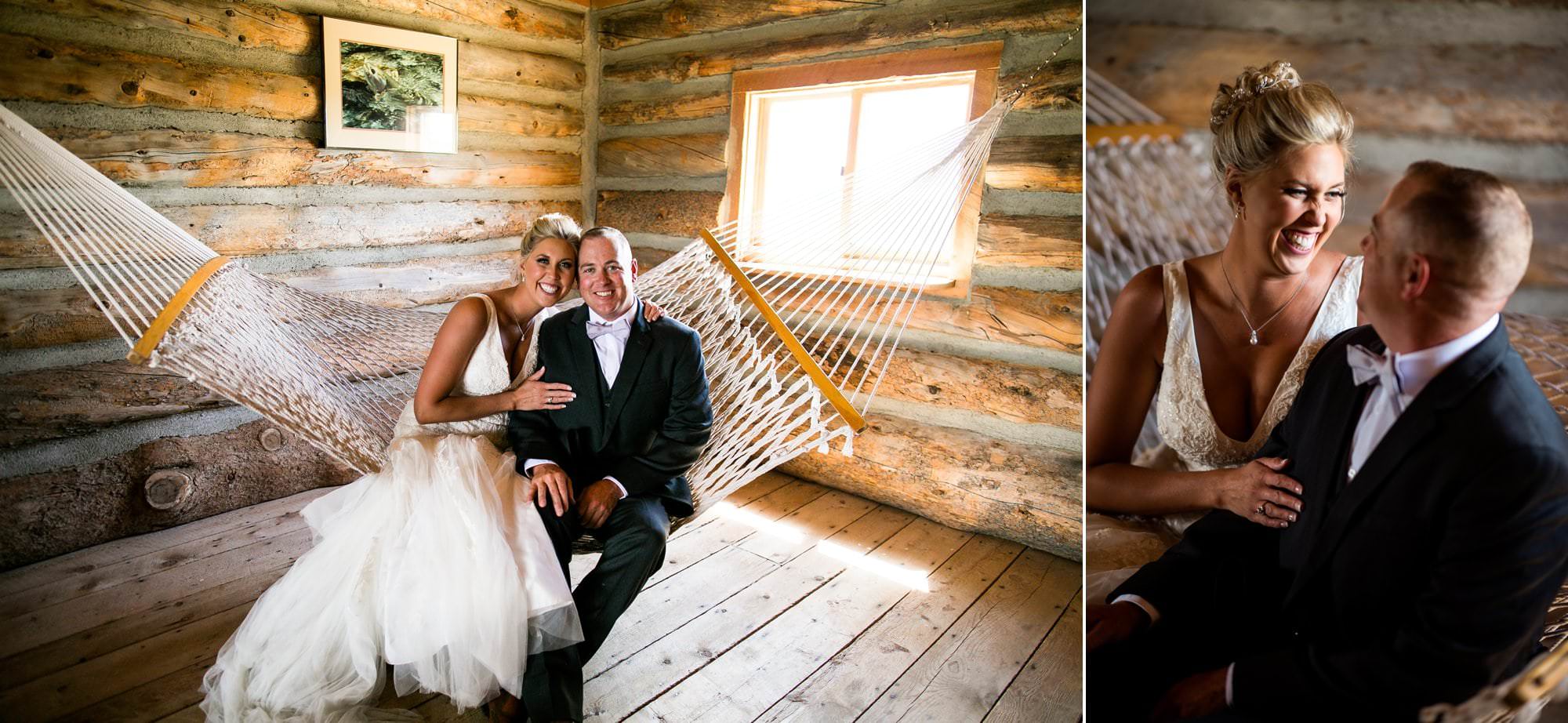 bride groom wyoming fishing hut