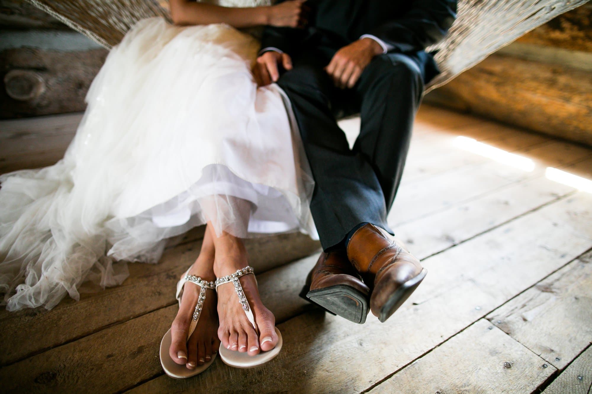 bride with comfy wedding shoes