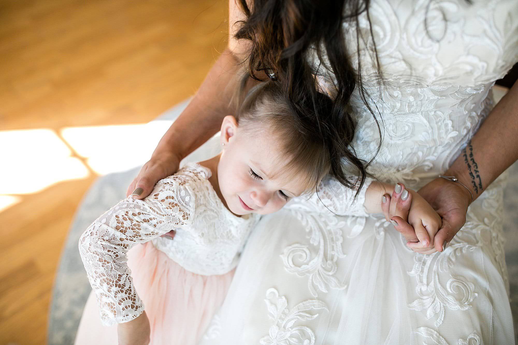 wyoming wedding flower girl and bride