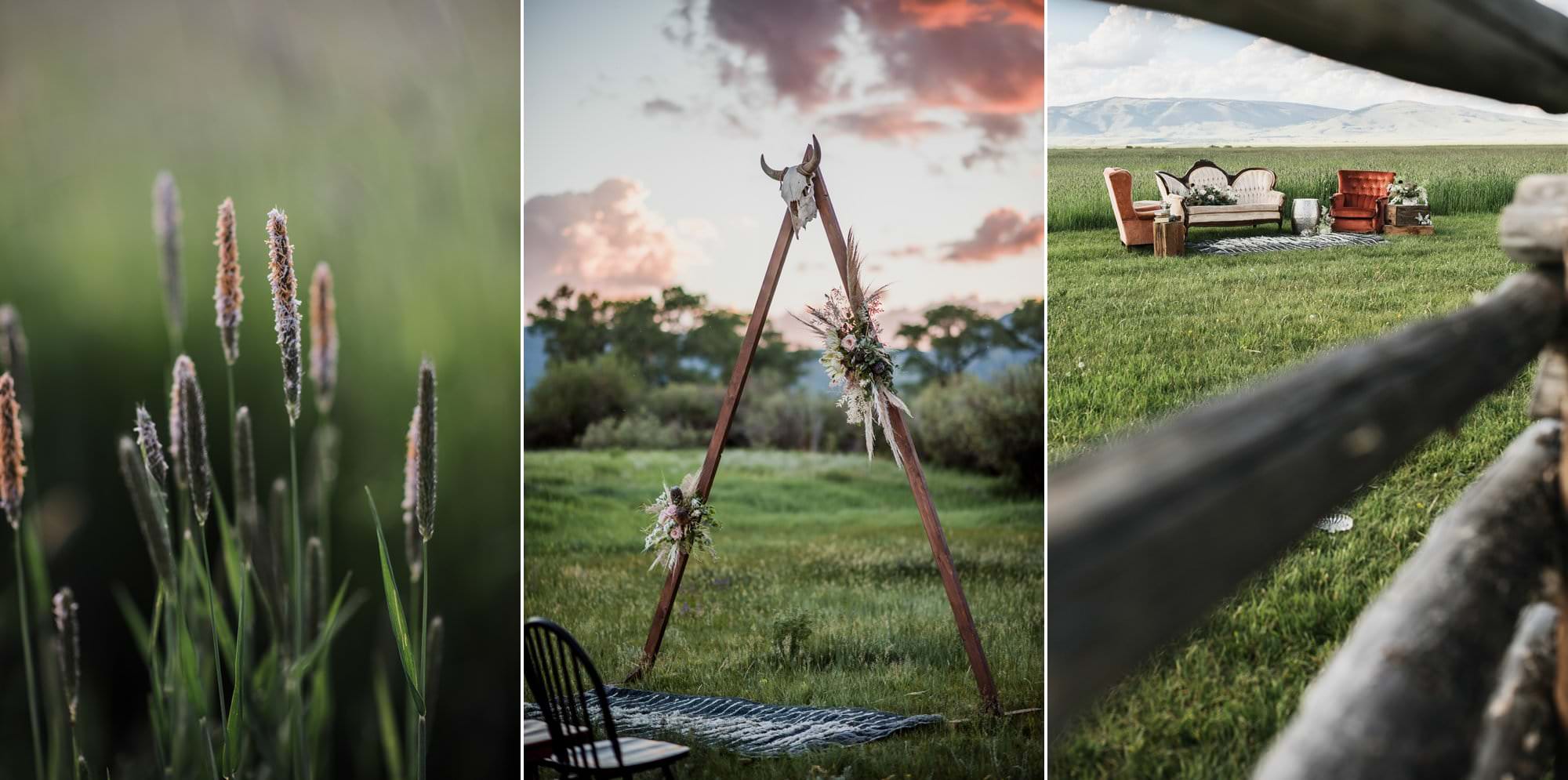 ceremony set up at deer wood ranch centennial