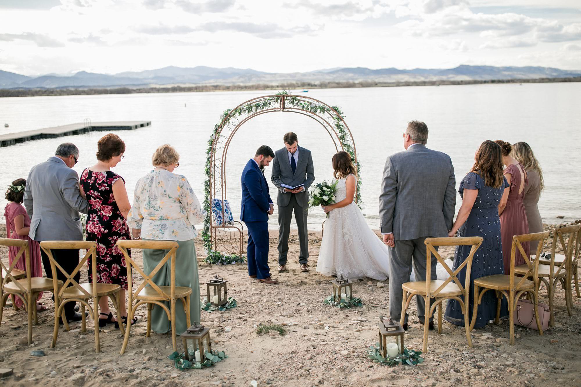colorado elopement ceremony on lake