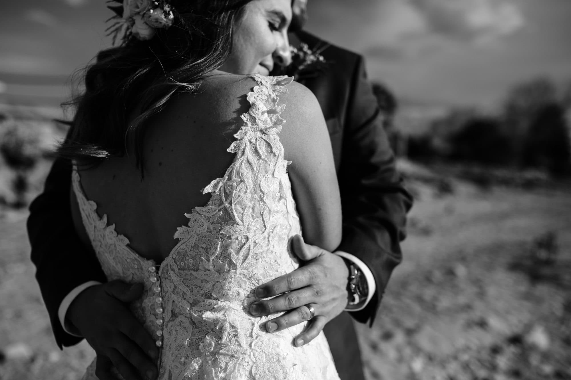 wyoming bride and groom on beach