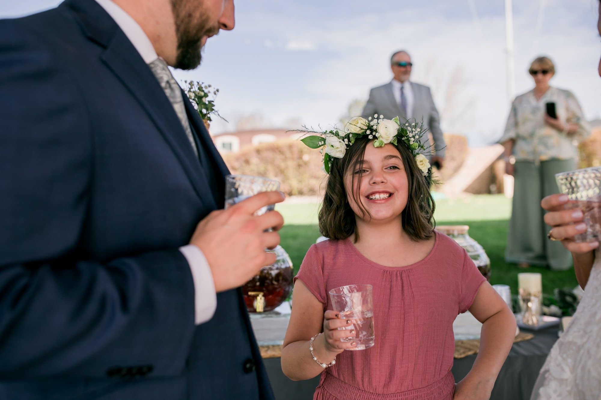 flower girl at reception