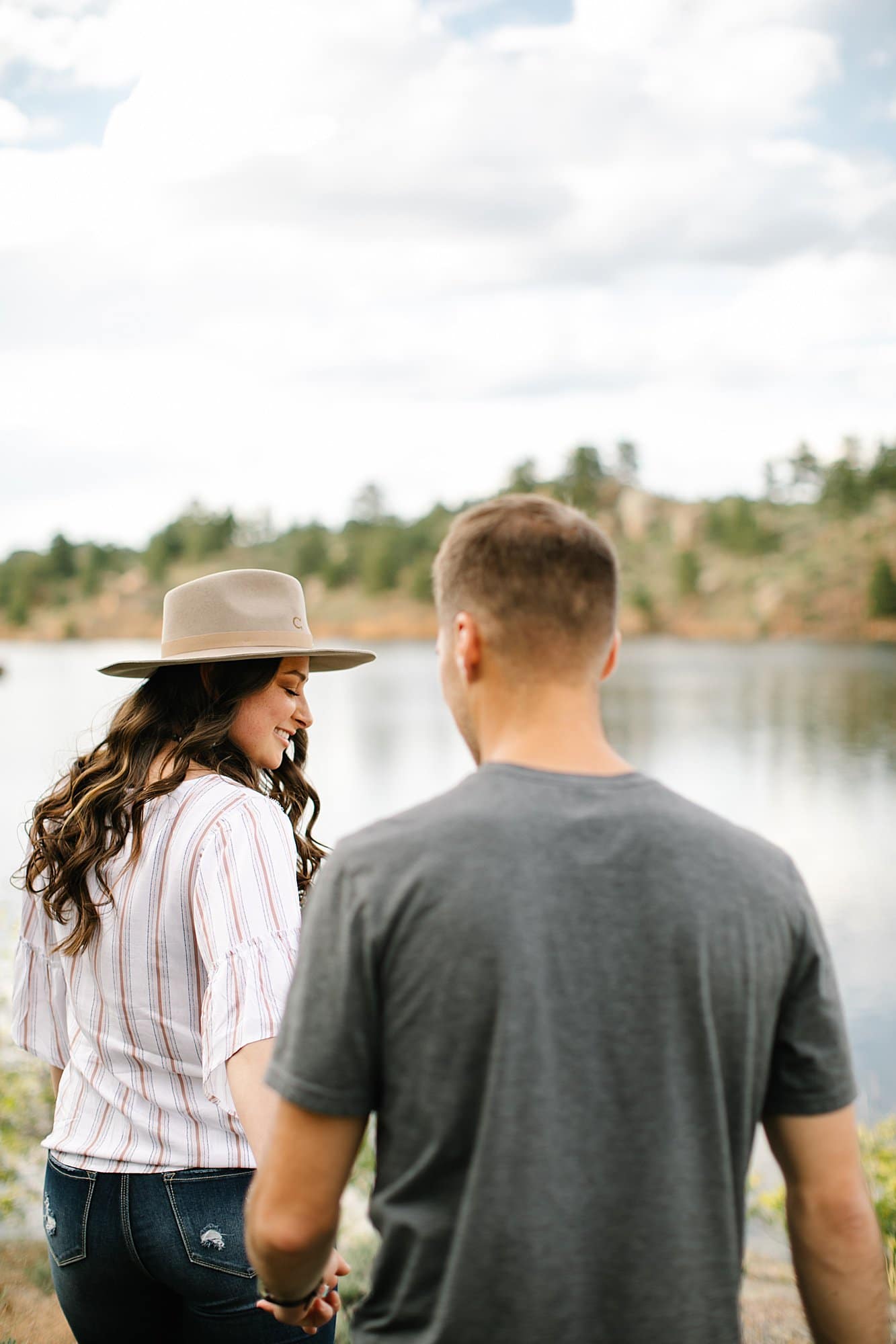 relaxed engagement walking photo